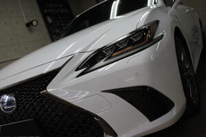 沖縄県・LEXUS ES300hのヘッドライトリペア ヘッドライトプロテクションフィルム施工